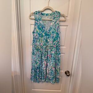 Lilly Pulitzer Blue and Green Mini Dress